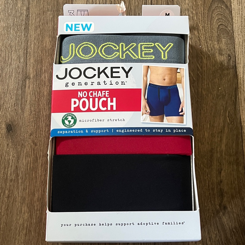 Jockey men’s medium 32”-34” boxer briefs microfiber stretch 3pack new multicolor